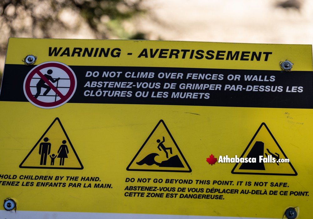 Athabasca Falls Walls and Fences for Safety